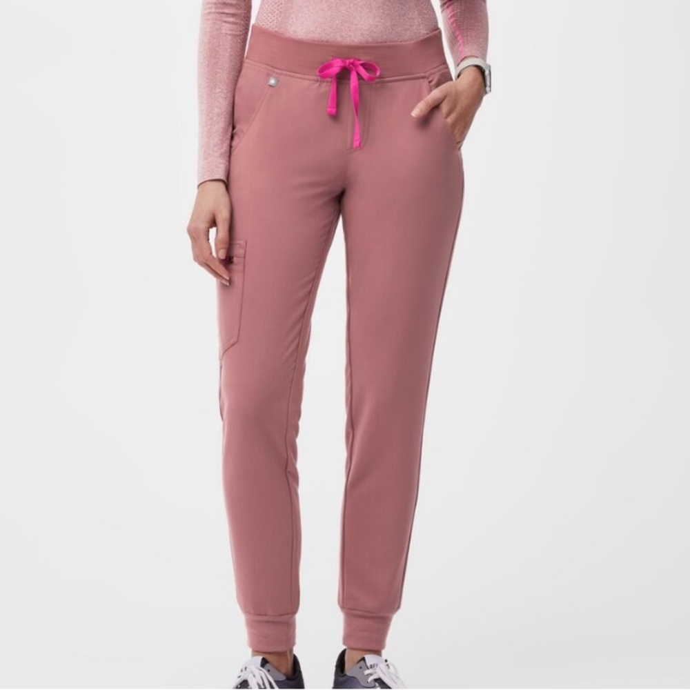 Figs jogger scrub pants mauve grey laze